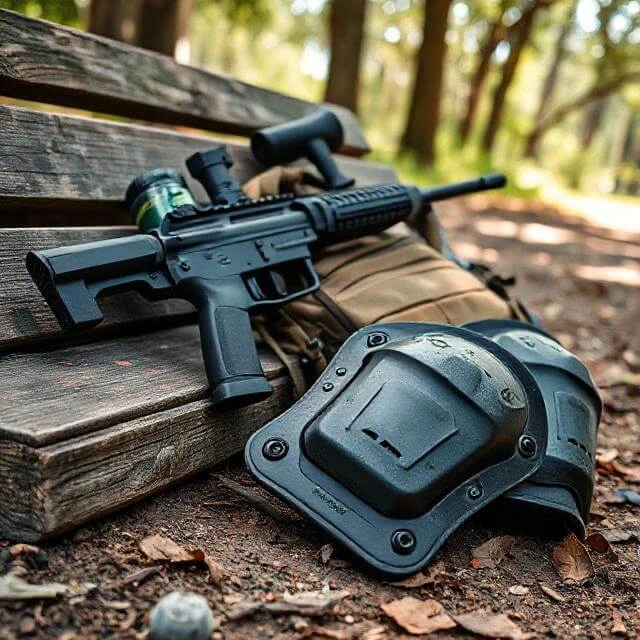 Ninja 4500 PSI carbon fiber HPA tank and paintball accessories for a complete setup