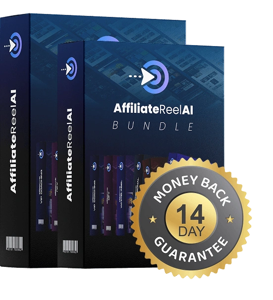 AffiliateReel AI 14-day money-back guarantee badge or banner.