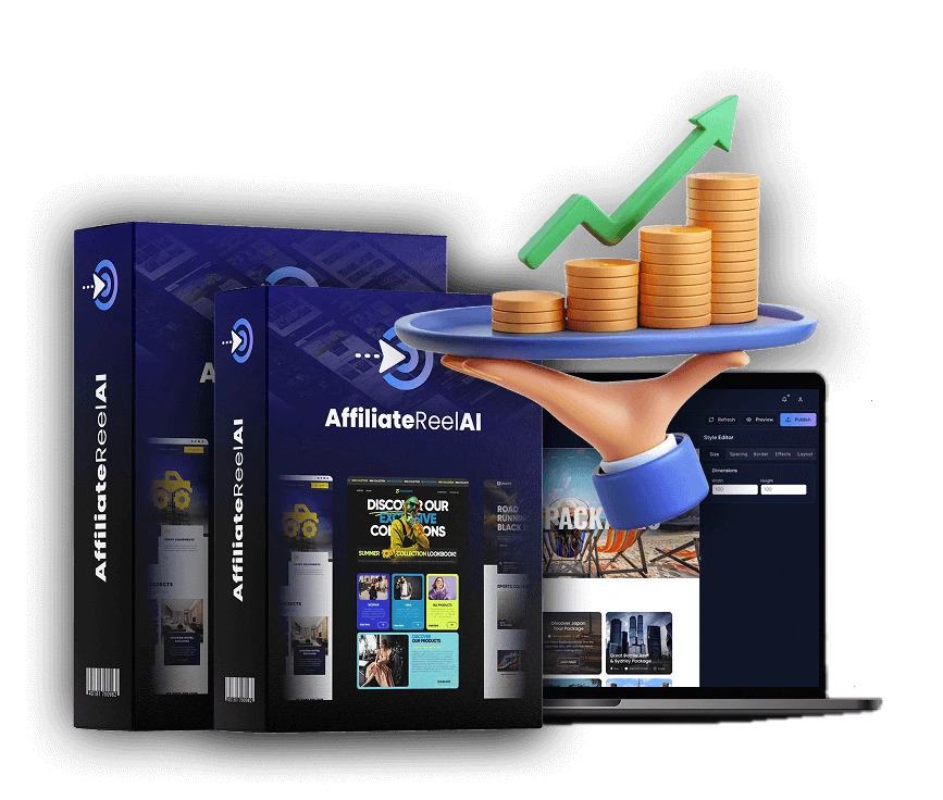 Highlight of AffiliateReel AI standout features like AI video creation, voiceovers, and affiliate link integration.