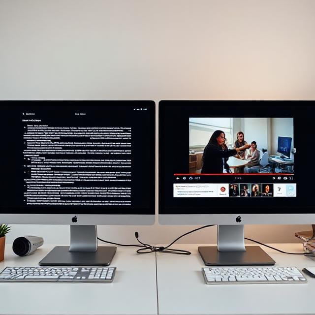 Viewer watching product video review on laptop with engagement metrics on screen