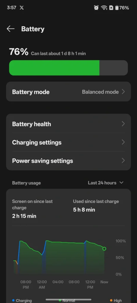 OnePlus 13S connected to a fast charger displaying battery percentage on screen