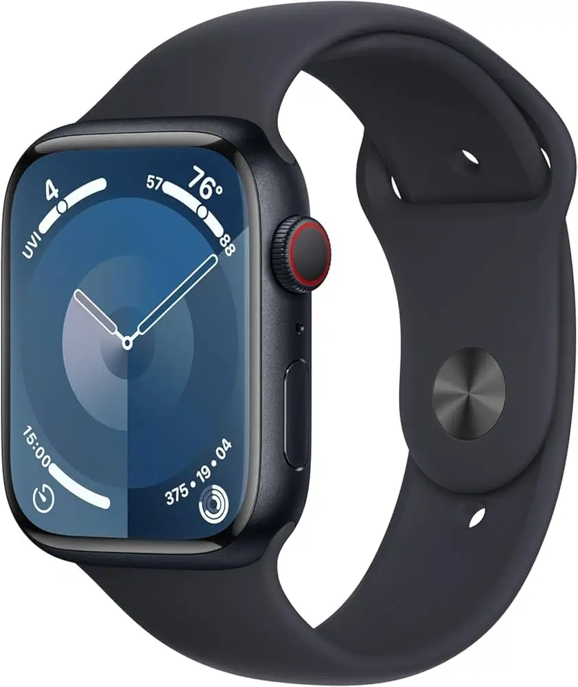 (Renewed) Apple Watch Series 9 [GPS + Cellular, 45mm] - Midnight Aluminum Case with Midnight Sport Loop, One Size, One Size

