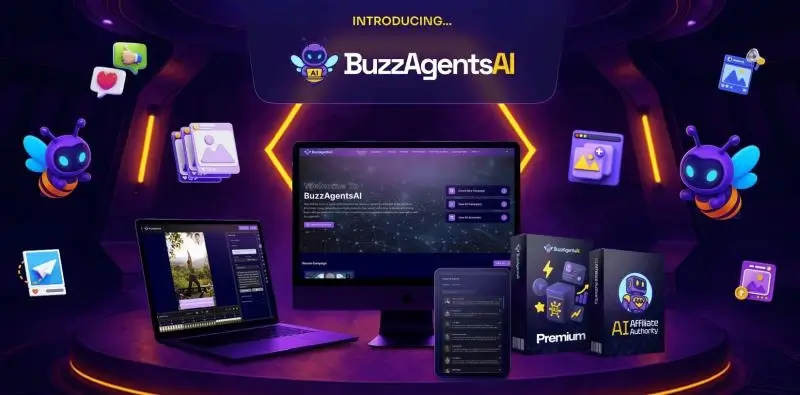 Key features of BuzzAgentsAI platform for automating social media content and affiliate campaigns.