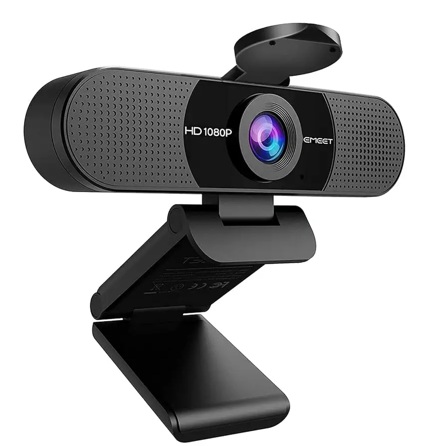 EMEET 1080P Webcam with Microphone, C960 Web Cam, 2 Mics, 90° FOV, USB Type-A & A-to-C Adapter, Plug&Play Computer Camera for Online Calling, Zoom/Teams/Facetime, Switch 2 Camera Support, 2025 Version
