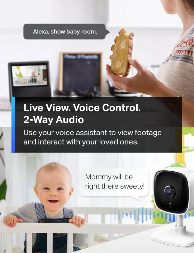 Tapo TP-Link C100 indoor Wi-Fi camera with two-way audio communication