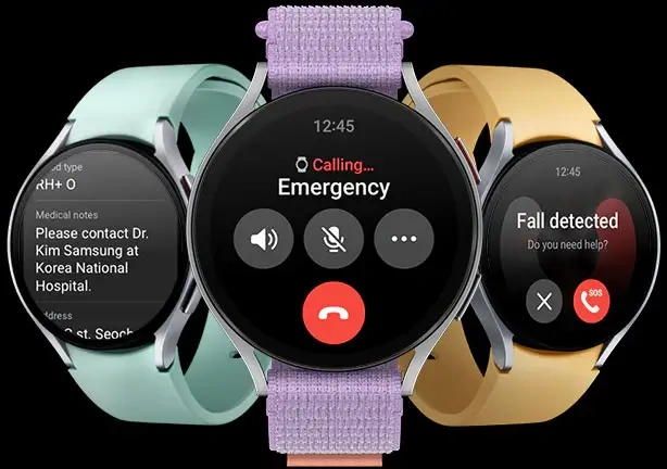 Samsung Galaxy Watch 6 with black strap showing activity tracking screen