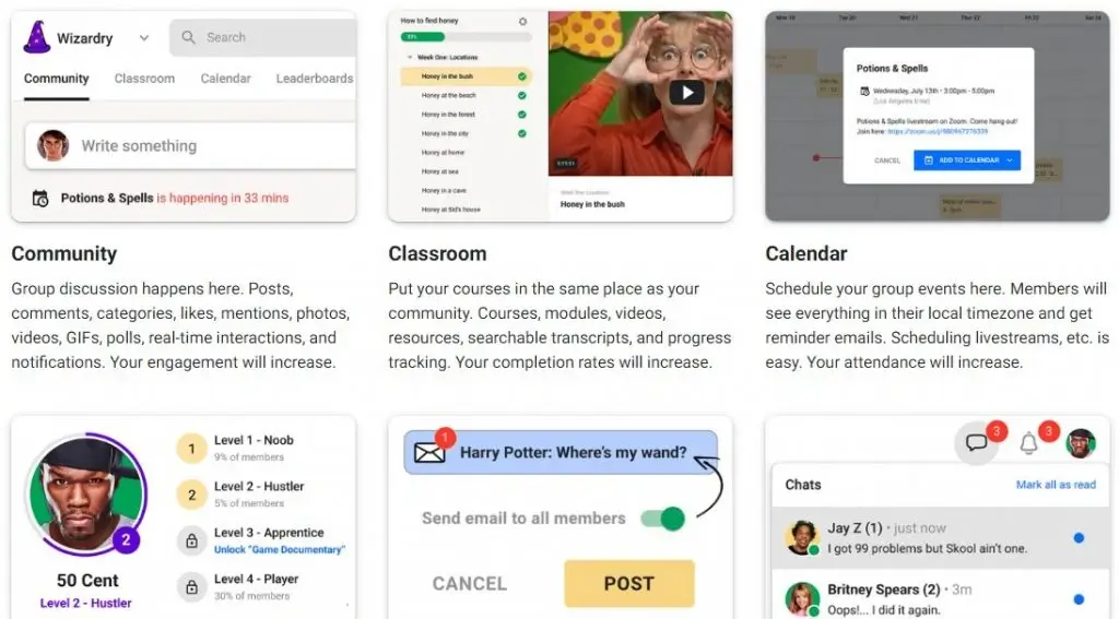 Skool Review For Online Educators : Visual representation of the Skool platform dashboard showing course modules, community discussions, and engagement tools
