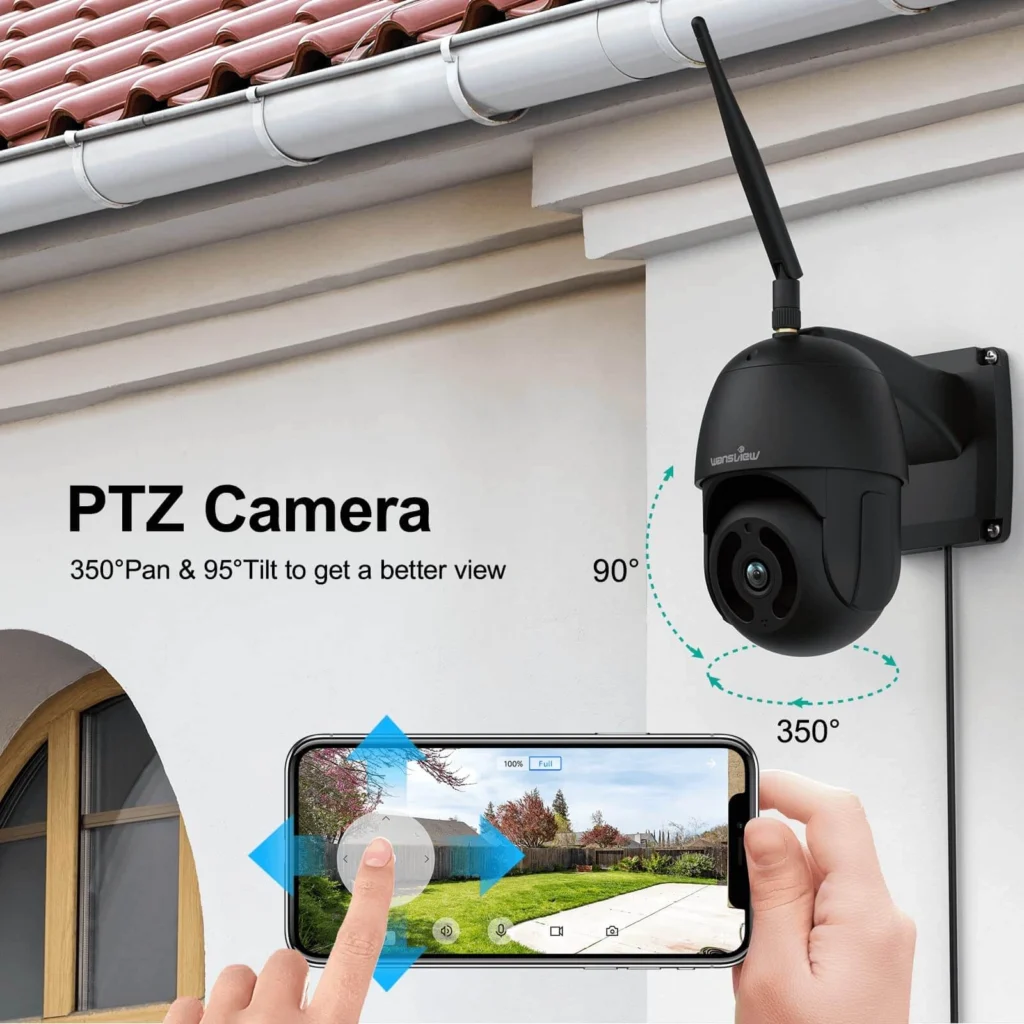 PTZ Wansview Indoor Security Camera, 360° WiFi home camera with night vision, 2-way audio, Alexa compatible