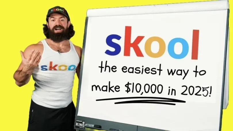 Skool Review For Online Educators : Skool platform interface with Alex hormozi, an online educator, showcasing community features and course management tools